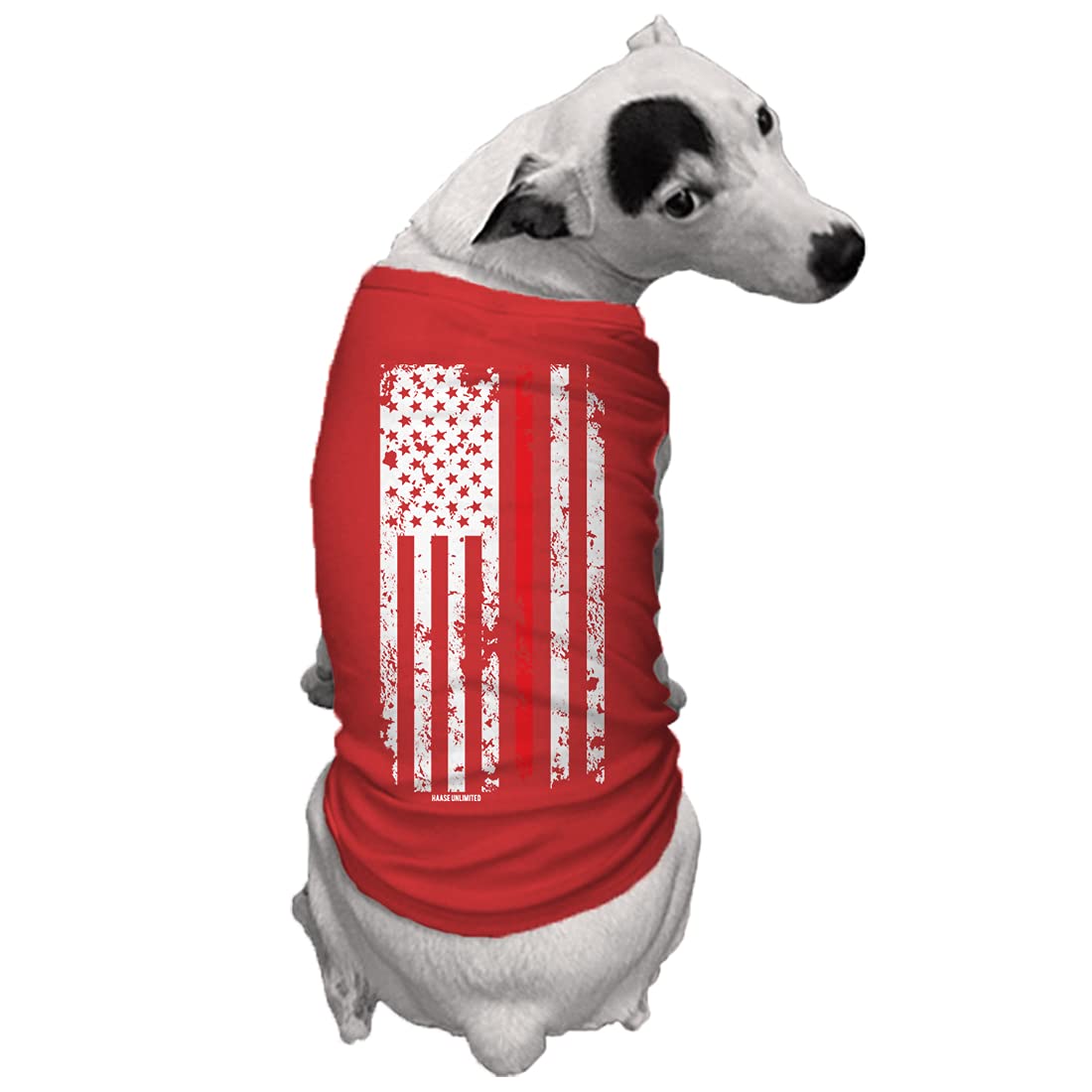Red Line Flag - Usa American Dog Shirt (Red, Medium)